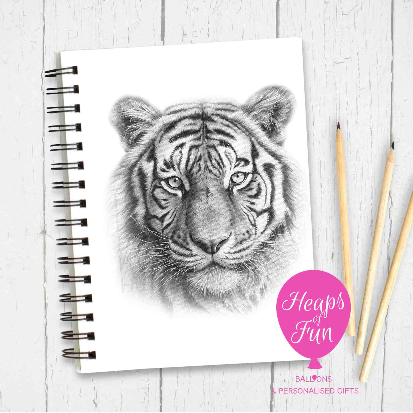 A5 Personalised Tiger Notebook - Sketchy Design