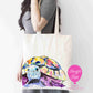Colourful Tortoise Tote Bag – 100% Polyester, Elegant & Durable