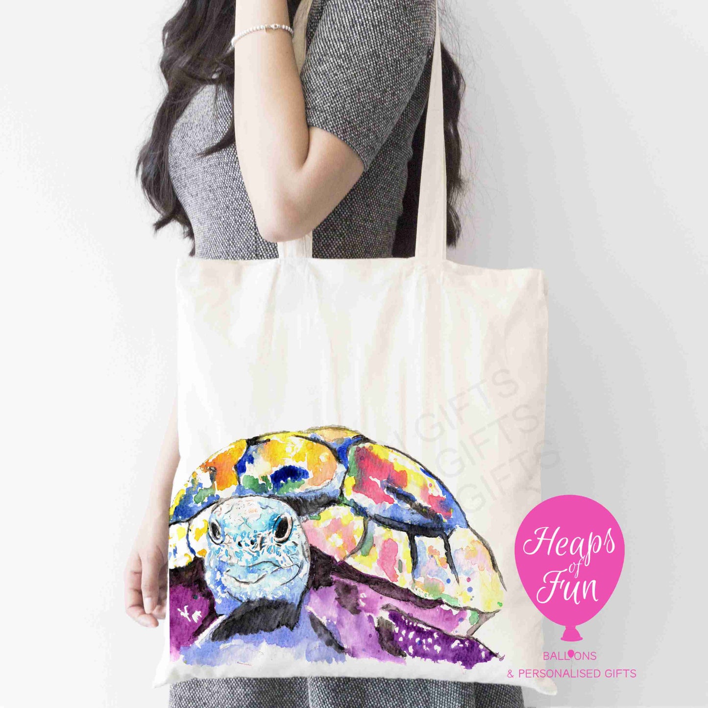 Colourful Tortoise Tote Bag – 100% Polyester, Elegant & Durable