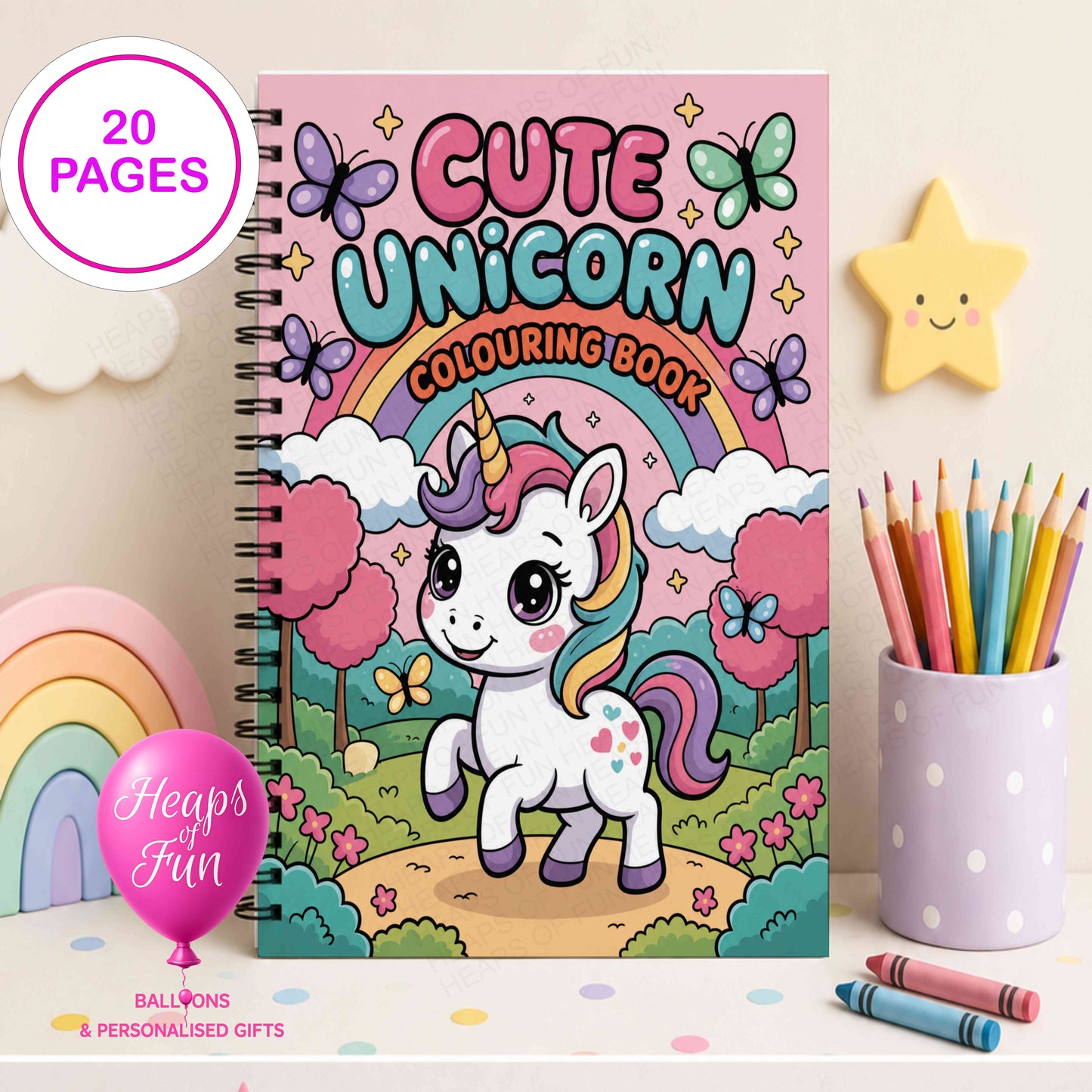 Cute Unicorn Colouring Book for Kids | 20 Magical Unicorn Pages