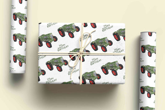 Vintage Green Tractor Wrapping Paper