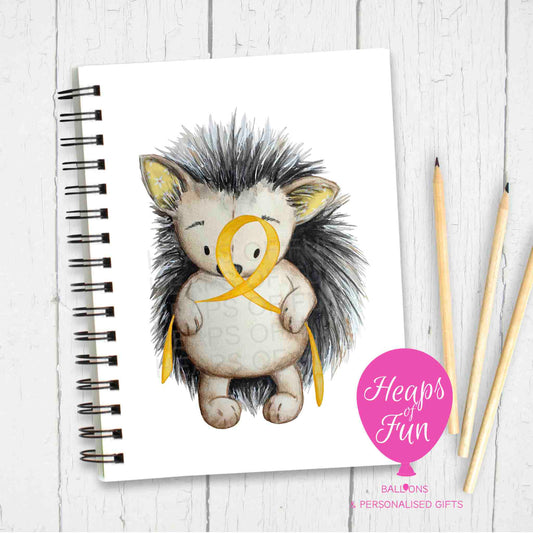 Yellow Ribbon Awareness Notebook – Hedgehog Design Journal