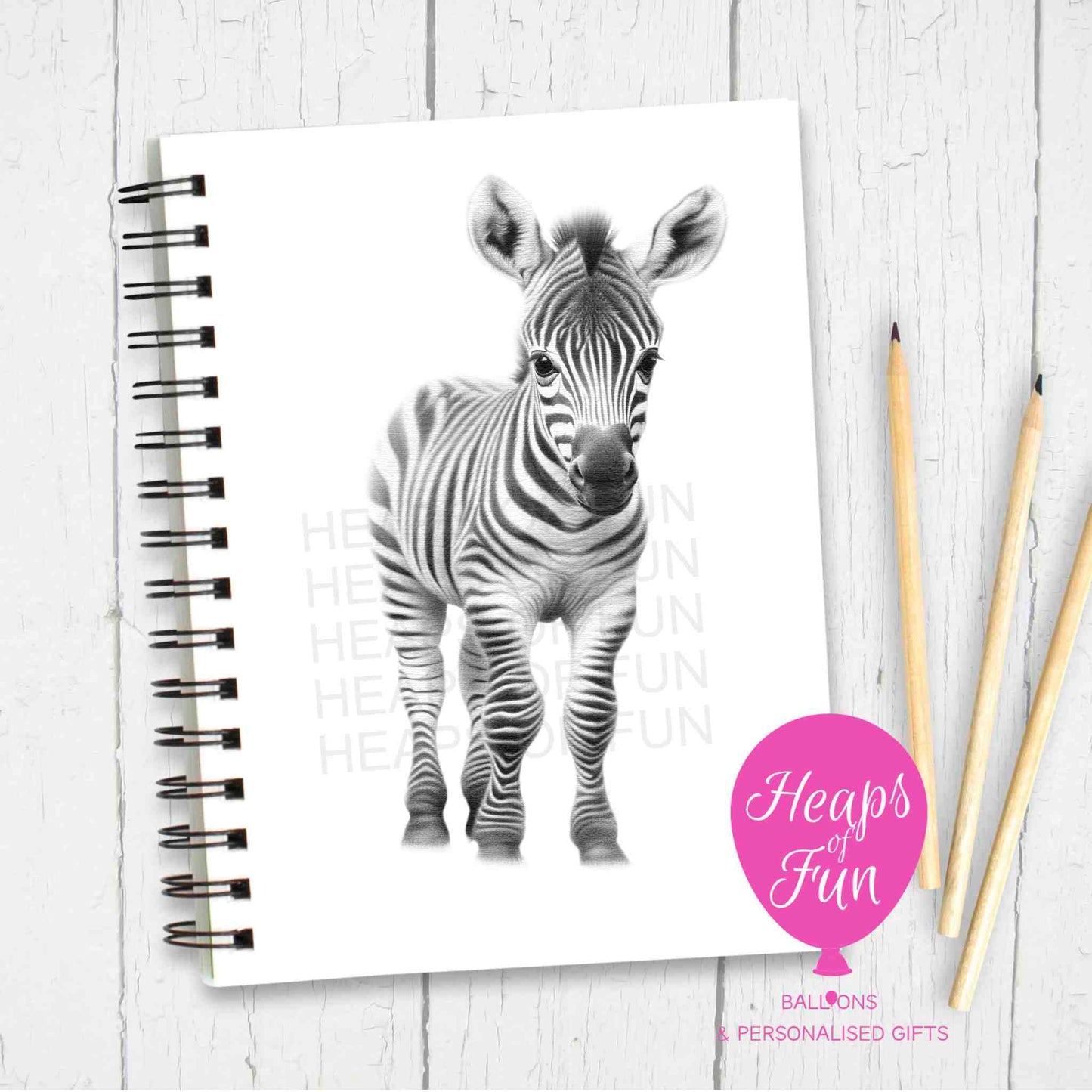 A5 Personalised Zebra Notebook – Sketchy Design