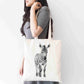 Personalised Sketchy Zebra Design Tote Bag | Custom Gift