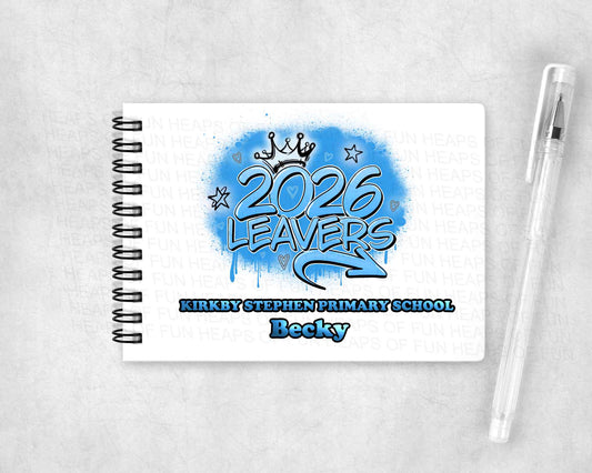 Personalised 2026 Leavers Notebook A5 | School Leavers Gift | Custom Name School Memory Book | End of Primary School Keepsake