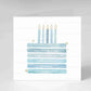 Blue Birthday Cake Birthday Card