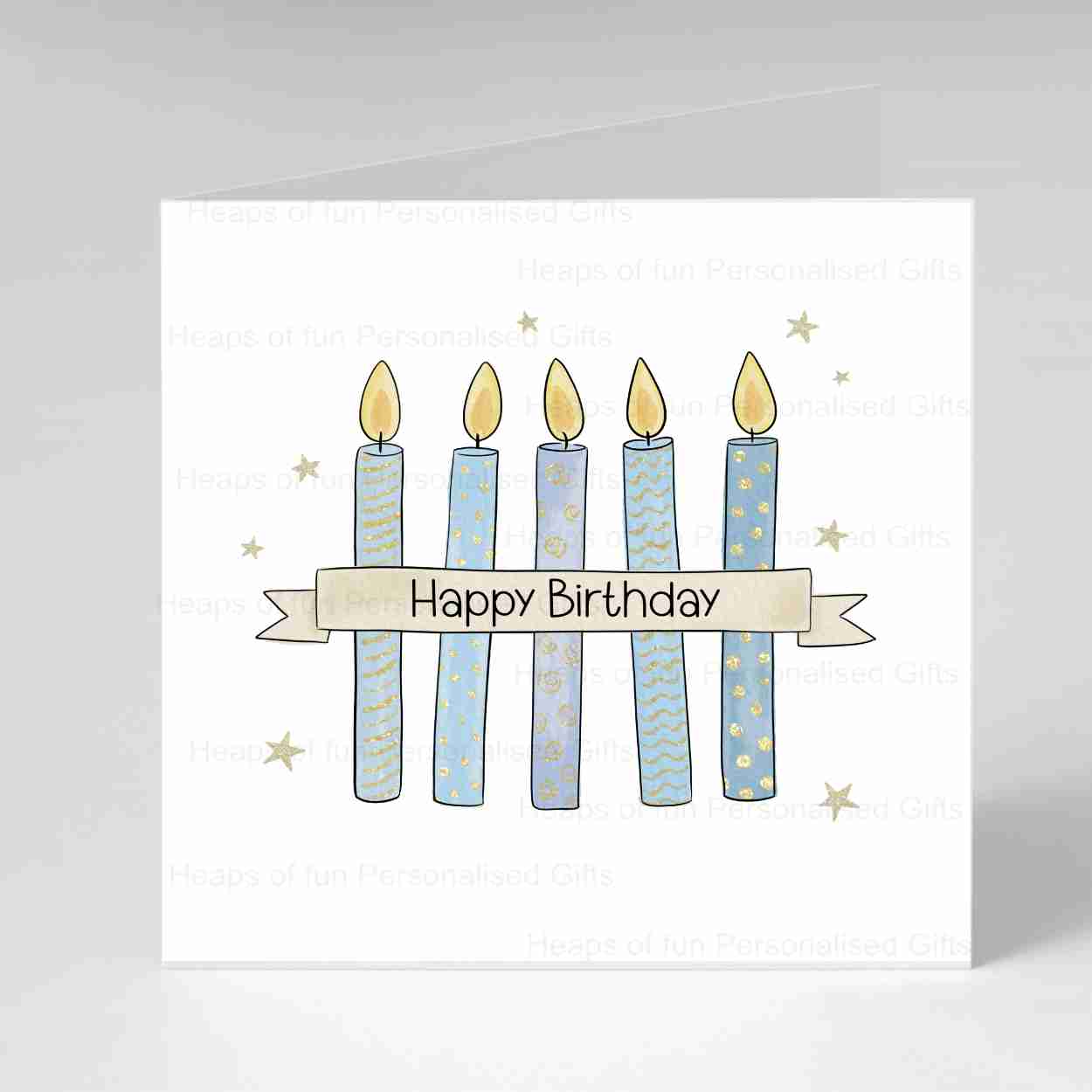 Blue Candle Birthday Card