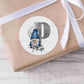 Personalised Gonk Inital Christmas Stickers