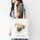 Boho Floral Bee Tote Bag – “You Are Never Too Small to Make a Difference”