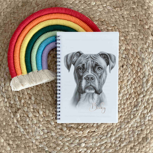 Sketchy Boxer Dog Notebook