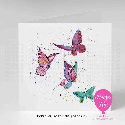 Watercolour Butterfly Greeting Card – Colourful Butterfly Card - For any occasion