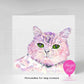 Colourful Cat Greeting Card – Watercolour Cat Card - For any occasion