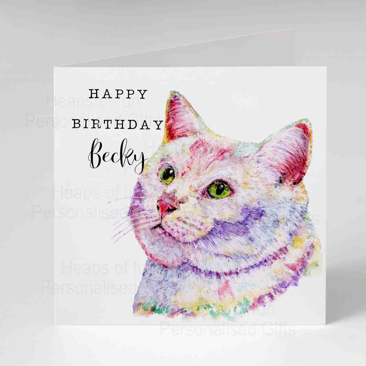 Personalised Cat Greeting Card - Any occasion