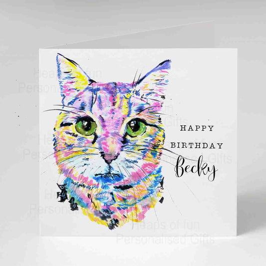 Personalised Cat Greeting Card - Any occasion