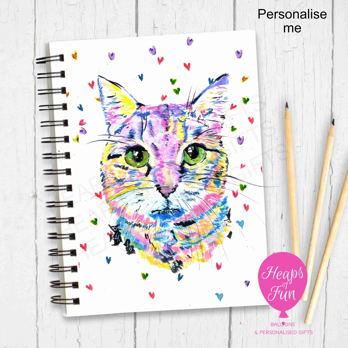 A5 Personalised Notebook – Cute Cat Design | Custom Name Journal
