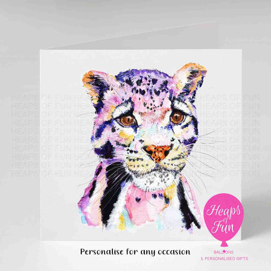 Clouded Leopard Greeting Card - For any occasion