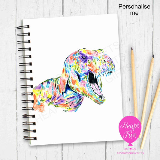 A5 Personalised Notebook – Fun Dinosaur Design | Custom Name Journal