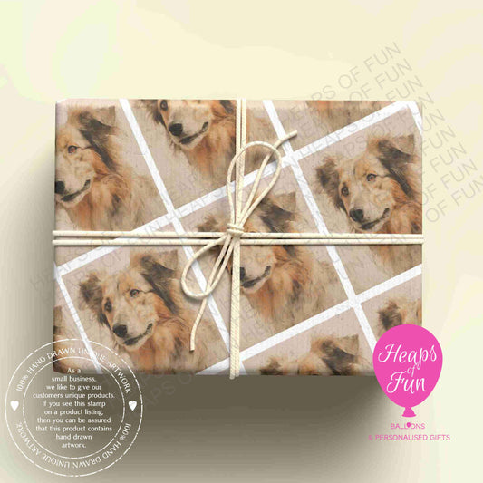 Dog Wrapping Paper – Cute Dog Gift Wrap – Animal Wrapping Paper for Dog Lovers, Birthdays & Gifts