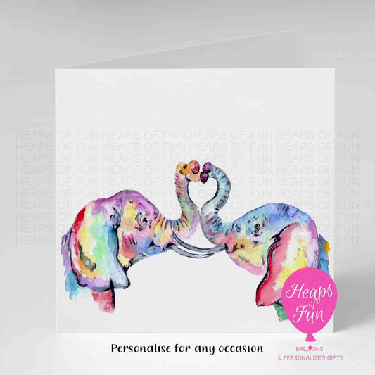 Personalised Elephant Greeting Card | Custom Card for Any Occasion