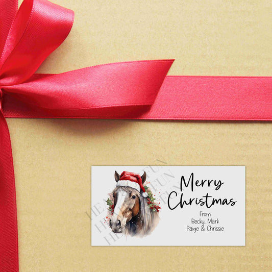 Personalised Festive Horse Christmas Stickers