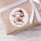 Personalised Festive Pig Christmas Stickers