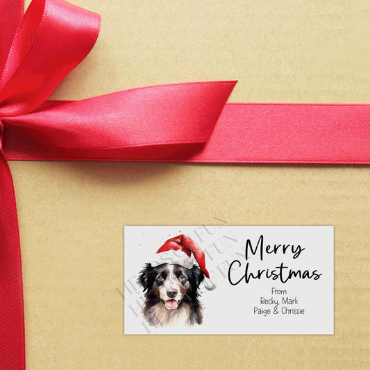 Personalised Festive Sheep Dog Christmas Stickers