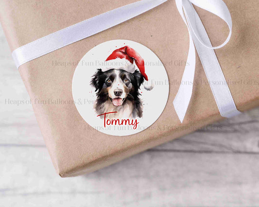 Personalised Festive Sheep Dog Christmas Stickers