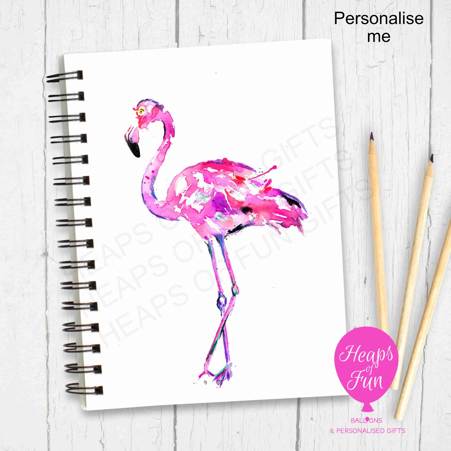 A5 Personalised Notebook – Flamingo Design | Custom Name Journal