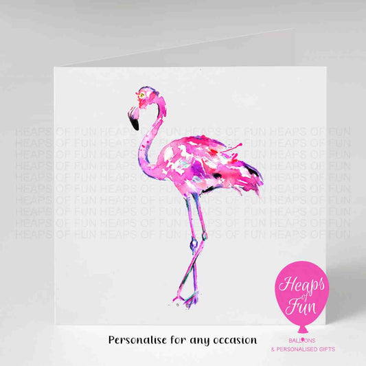 Personalised Flamingo Greeting Card | Custom Card for Any Occasion