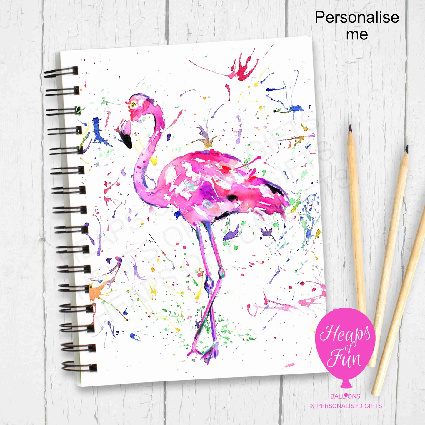 A5 Personalised Notebook – Flamingo Design | Custom Name Journal