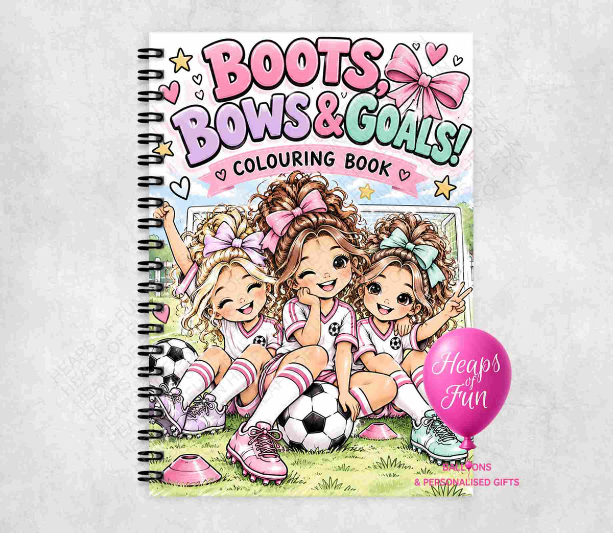 Boots, Bows & Goals Football Colouring Book for Girls | 20 Colouring Pages