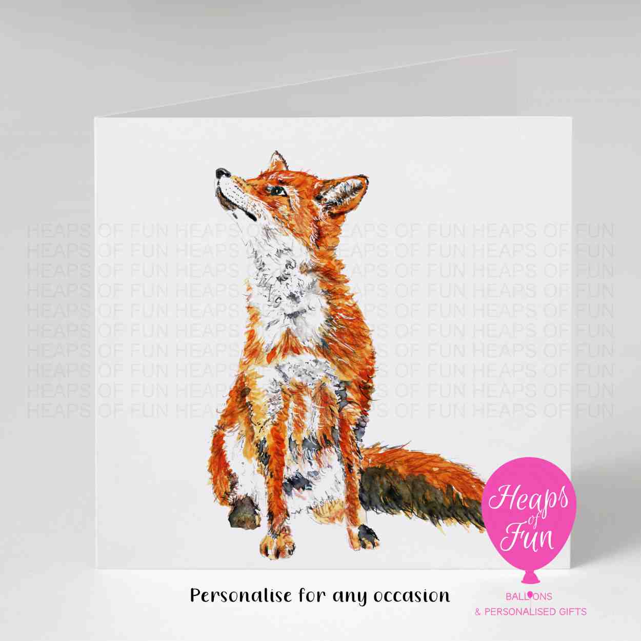 Personalised Fox Greeting Card | Custom Woodland Animal Card