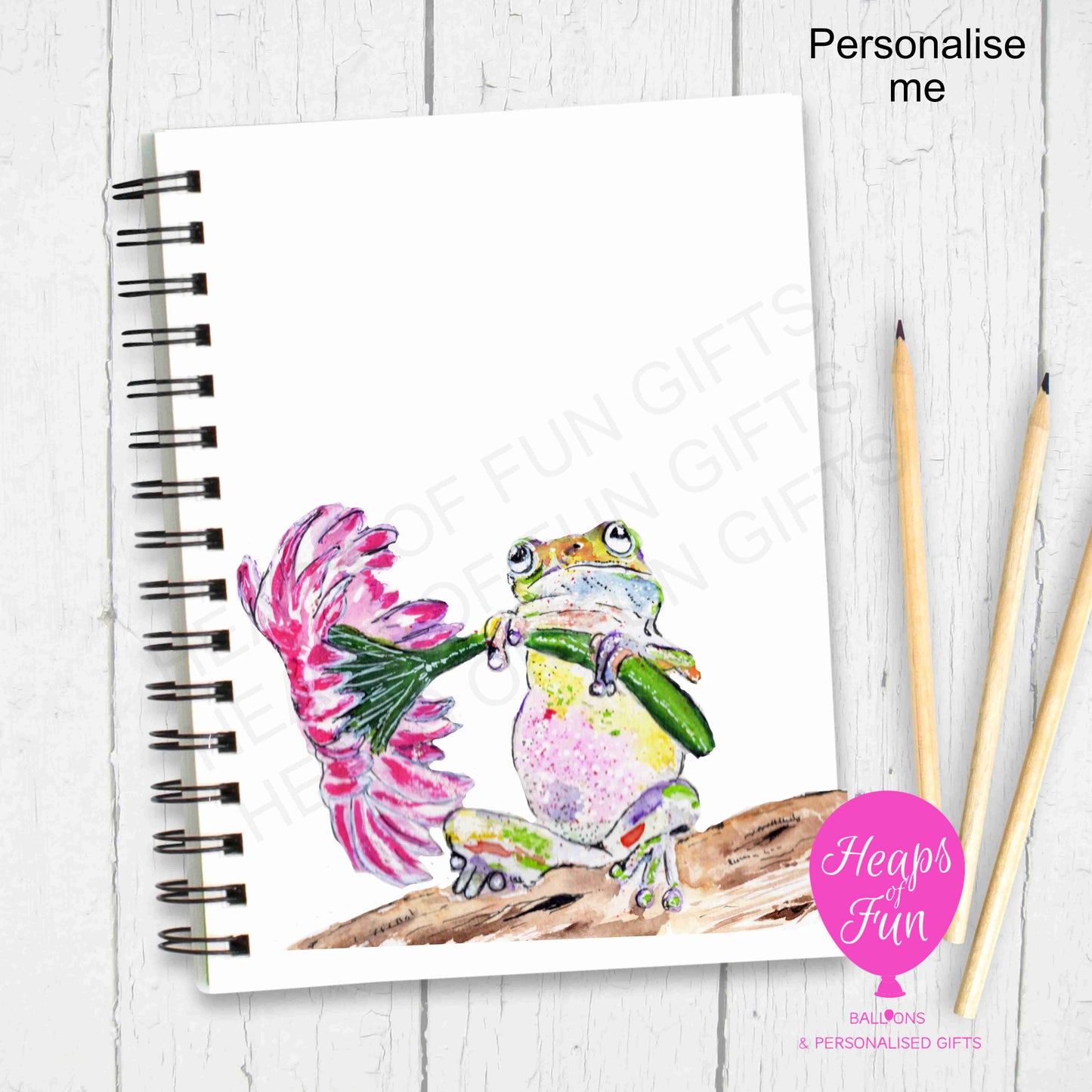 A5 Personalised Notebook – Frog Design | Custom Name Journal