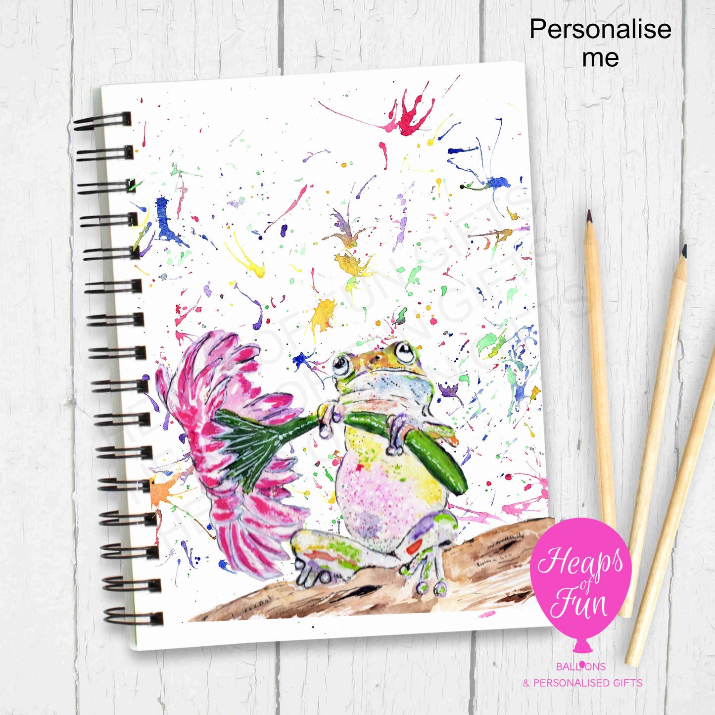 A5 Personalised Notebook – Frog Design | Custom Name Journal