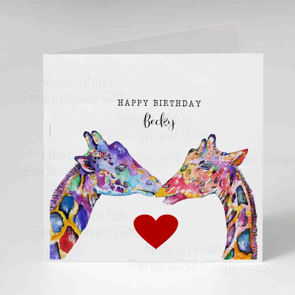 Giraffe Couple Greeting Card - Any occasion