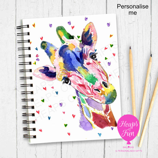 A5 Personalised Notebook – Giraffe Design | Custom Name Journal