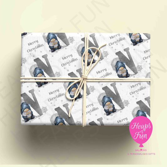 Personalised Gonk Christmas Wrapping Paper – Custom Name Gift Wrap