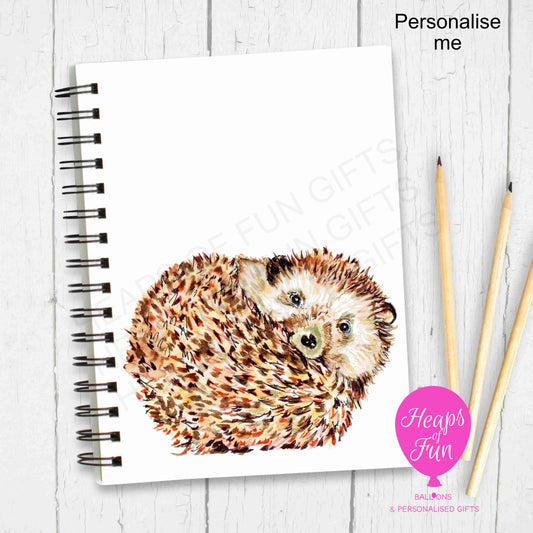 A5 Personalised Notebook – Hedgehog Design | Custom Name Journal