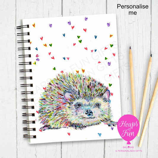 A5 Personalised Notebook – Hedgehog Design | Custom Name Journal