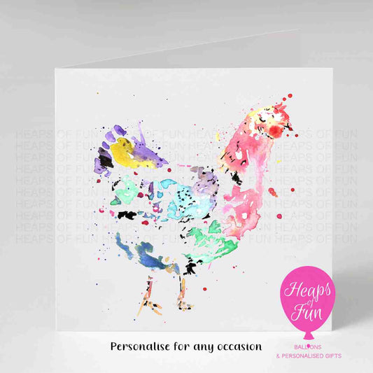 Personalised Hen Greeting Card | Colourful Farmyard Card for Any Occasion