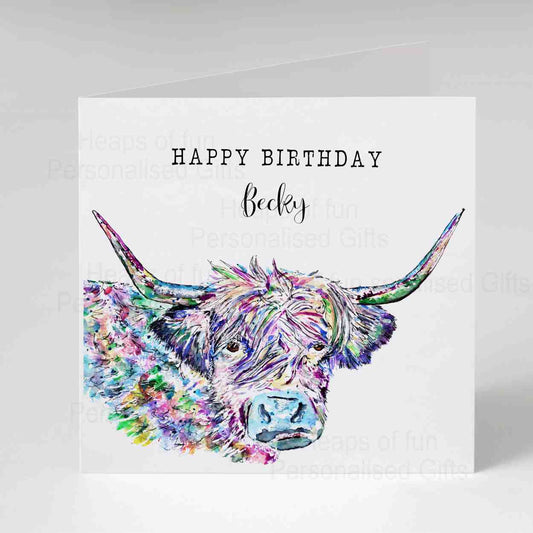 Highland Cow Greeting Card - Any occasion