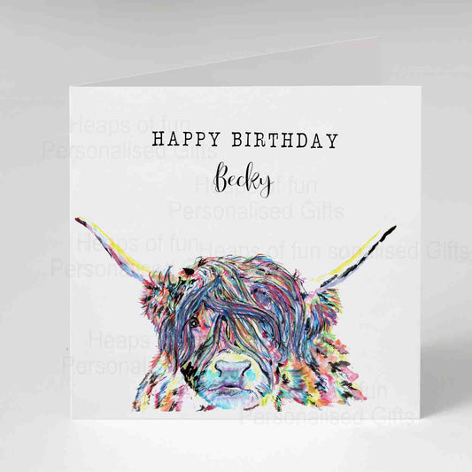 Highland Cow Greeting Card - Any occasion