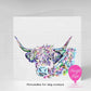 Personalised Highland Cow Greeting Card | Colourful Scottish Cow Card
