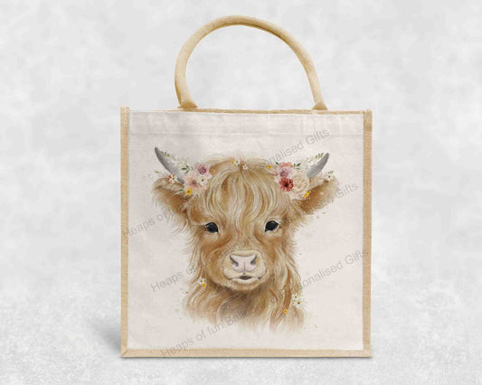 Highland Cow Eco-Friendly Jute Bag