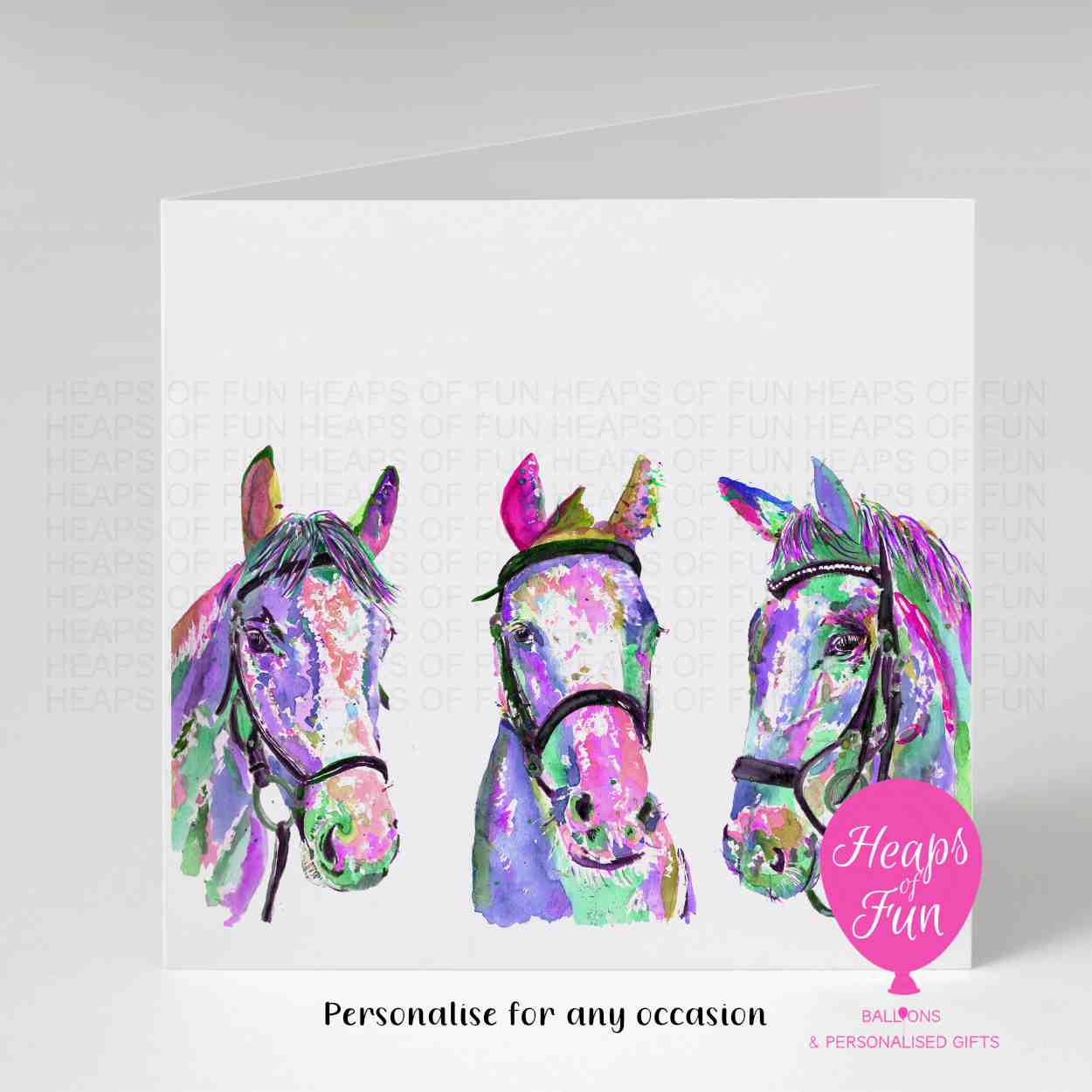 Personalised Horse Greeting Card | Colourful Equestrian Card for Any Occasion