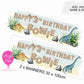 “Custom dinosaur party banner printed on 90gsm paper – kids birthday decoration”