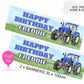 Personalised Blue Tractor Banner - Any name and Age