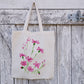 Personalised Tote Bag, Pink Flower Tote Bag, Pink Flower Gift, Reusable Bag