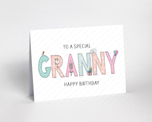 Granny Birthday Card, Special Granny, Happy Birthday, Get Well Soon, Good Luck,  Retirement