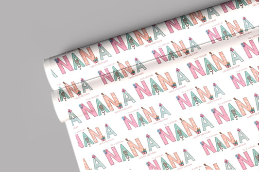 Nanna Wrapping Paper - Personalised Gift Wrap - Happy Birthday Wrapping Paper